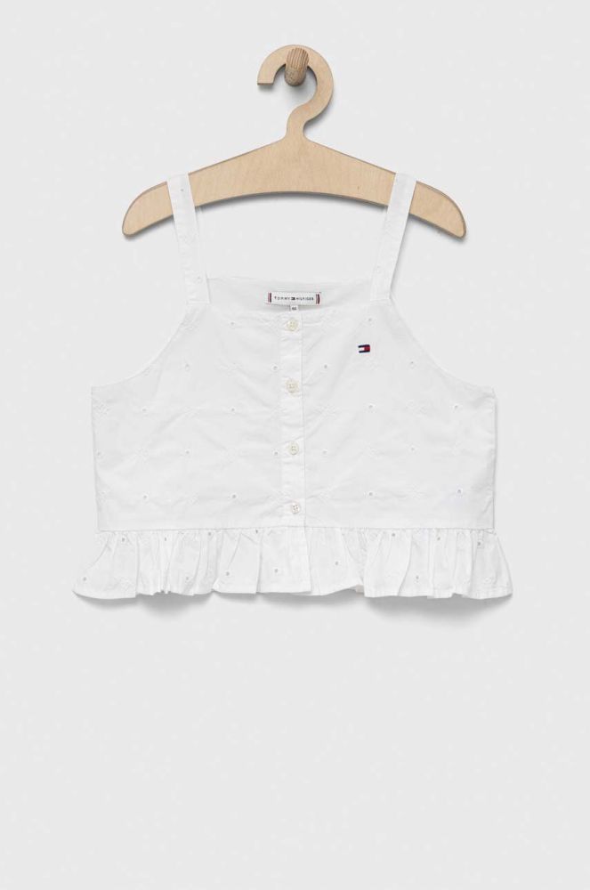 Бавовняна блузка Tommy Hilfiger колір білий