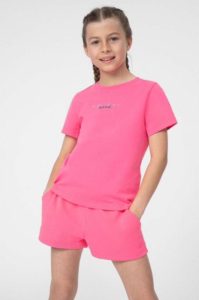 Дитяча бавовняна футболка 4F колір фіолетовий (3107327)