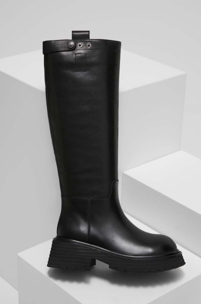 Шкіряні чоботи Answear Lab жіночі колір чорний на платформі (3560670)