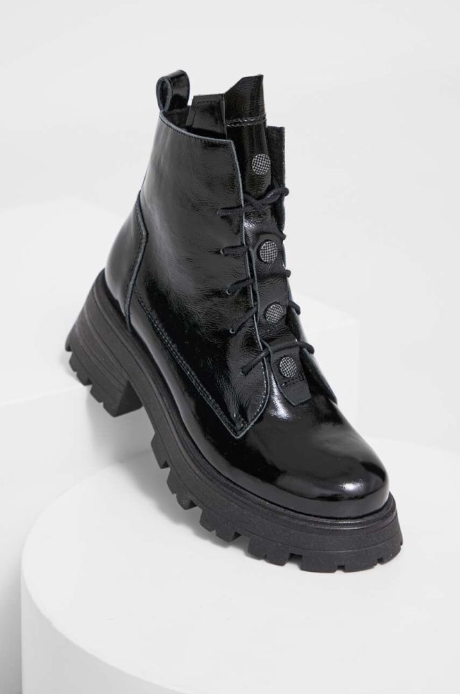 Шкіряні черевики Answear Lab жіночі колір чорний на платформі злегка утеплена (3603634)