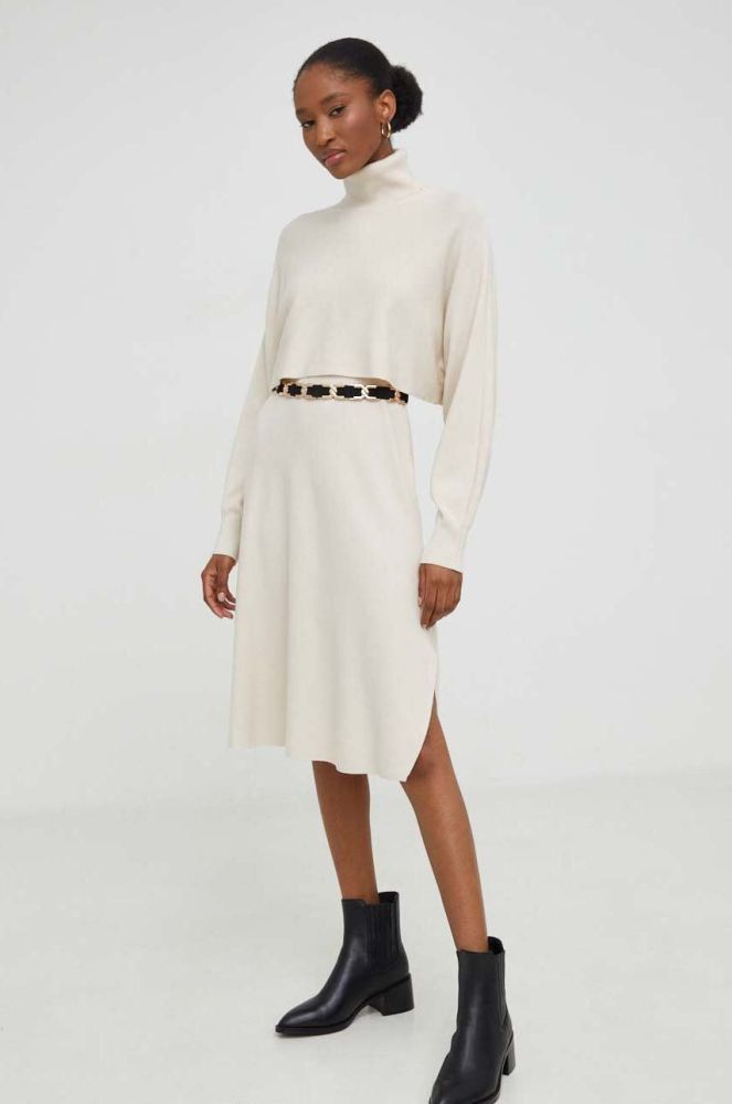 Сукня і светр Answear Lab колір бежевий