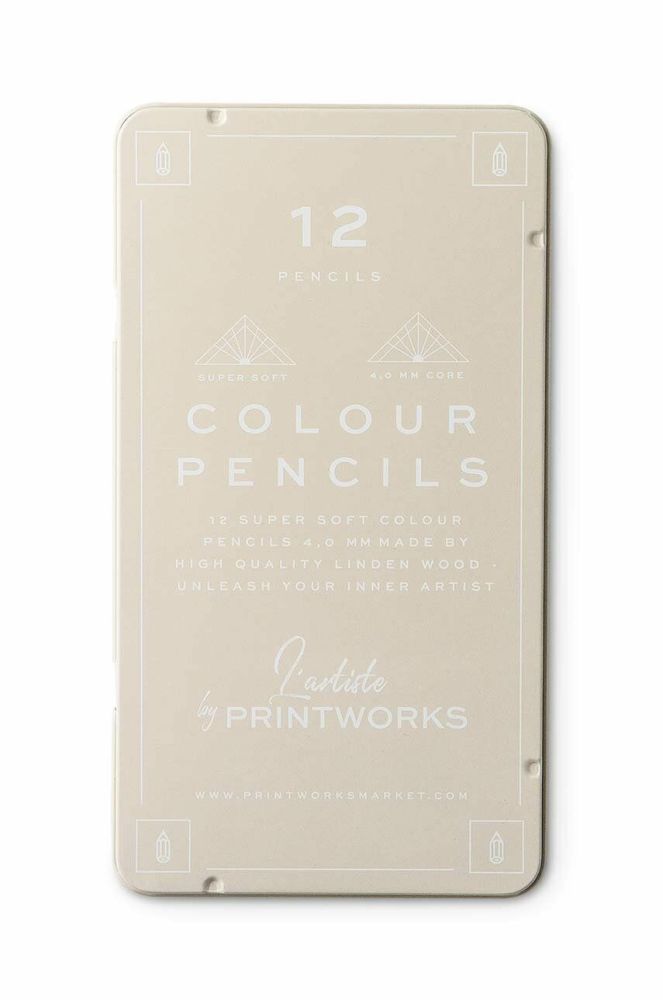 Комплект олівців у футлярі Printworks колір барвистий