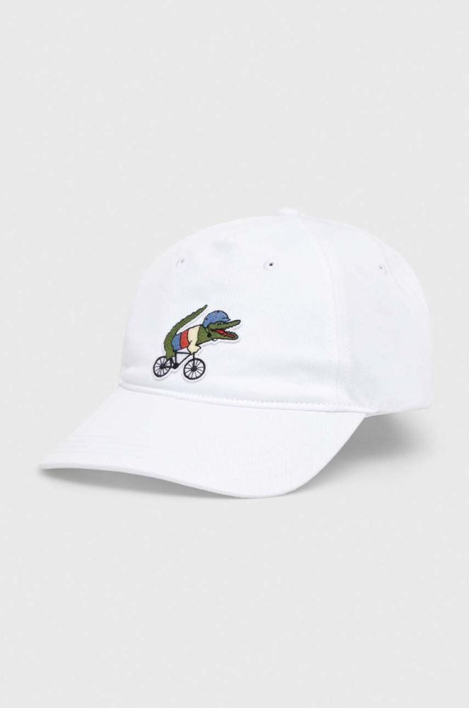 Бавовняна кепка Lacoste x Netflix колір білий з аплікацією RK7743-VIQ (3273697)