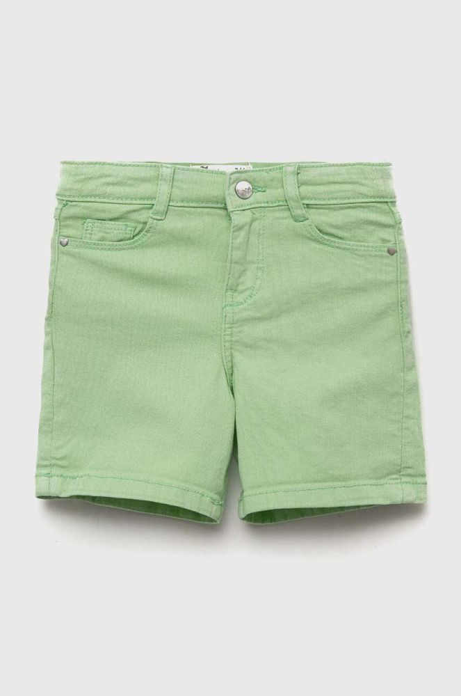 Дитячі шорти zippy колір зелений однотонні