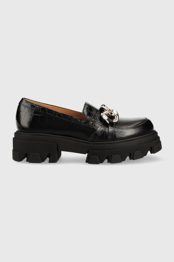 Шкіряні мокасини Charles Footwear Mey жіночі колір чорний на платформі Mey.Loafer