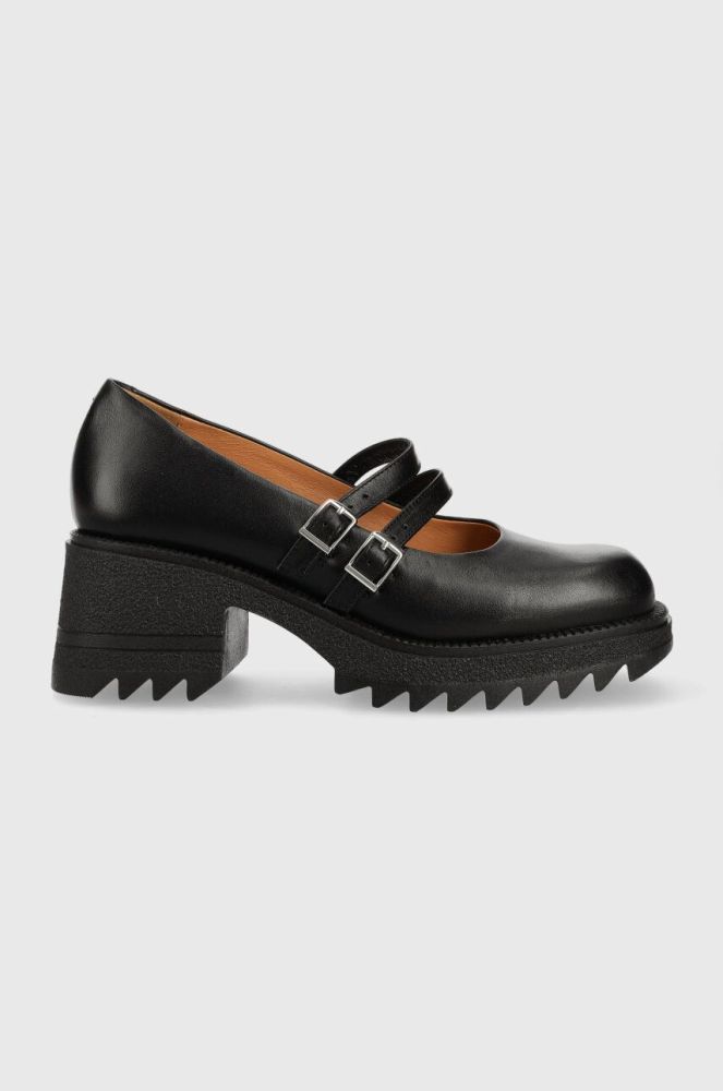 Шкіряні туфлі Charles Footwear Kiara Mary Jane колір чорний на платформі Kiara.Mary.Jane.Loafer