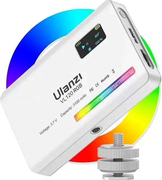 Накамерне світло Ulanzi VL120 RGB LED Video Light 2500-9000K White (2587) фото 2