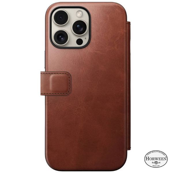 Шкіряний чохол-книжка Nomad Horween Leather Folio Case Olde Dublin для iPhone 16 Pro (NM01398585)