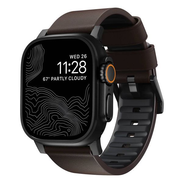 Шкіряний ремінець Nomad Active Band Pro Classic Brown Leather / Black Hardware (NM1A4MBNW0) для Apple Watch 49мм | 46мм | 45мм | 44мм