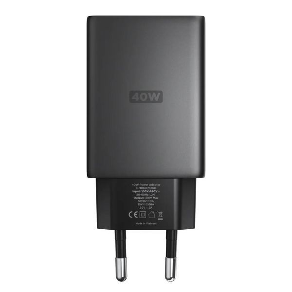 Швидка зарядка Nomad USB-C GaN 40W Slim EU Power Adapter Carbide (NM014773858) фото 2