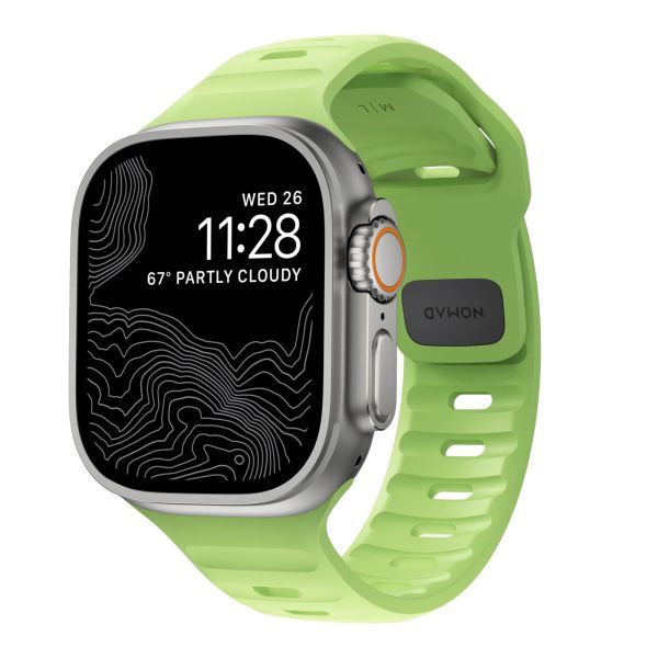 Силіконовий ремінець, що світиться в темряві Nomad Sport Band Glow 2.0 для Apple Watch 49мм | 46мм | 45мм | 44мм (Limited Edition) (NM01580085)