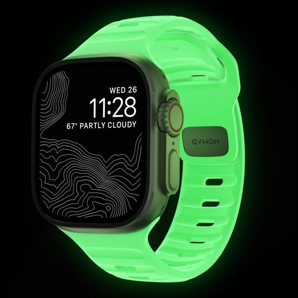 Силіконовий ремінець, що світиться в темряві Nomad Sport Band Glow 2.0 для Apple Watch 49мм | 46мм | 45мм | 44мм (Limited Edition) (NM01580085) фото 3