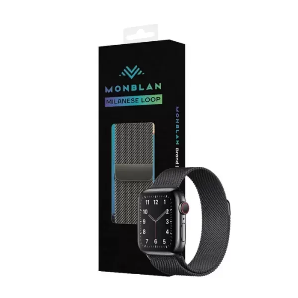 Металевий ремінець Monblan Milanese Series Black для Apple Watch 49мм | 46мм | 45мм | 44мм