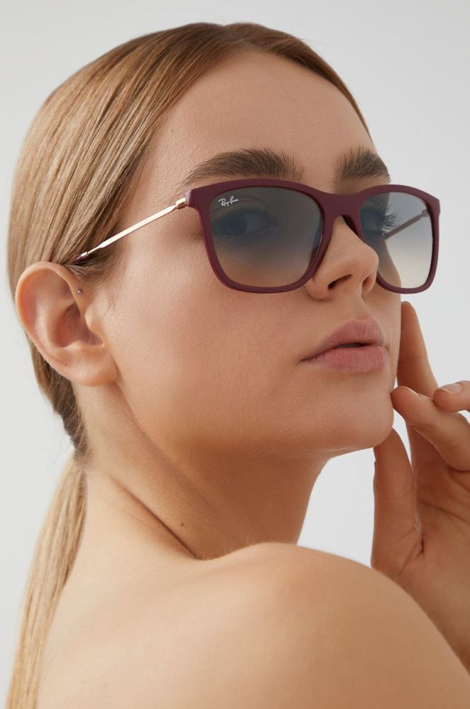 Сонцезахисні окуляри Ray-Ban жіночі колір бордовий