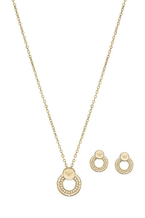 Кольє і сережки Emporio Armani колір золотий