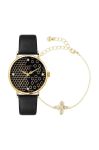 Годинник і браслет Ted Baker жіночий колір чорний