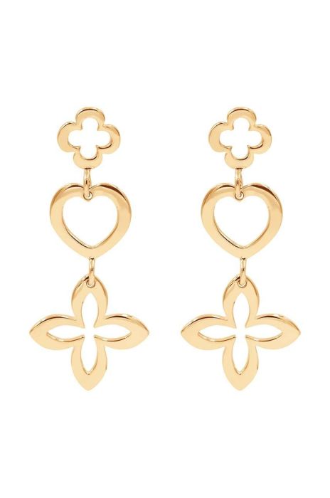 Позолочені сережки Lilou колір золотий (3344816)