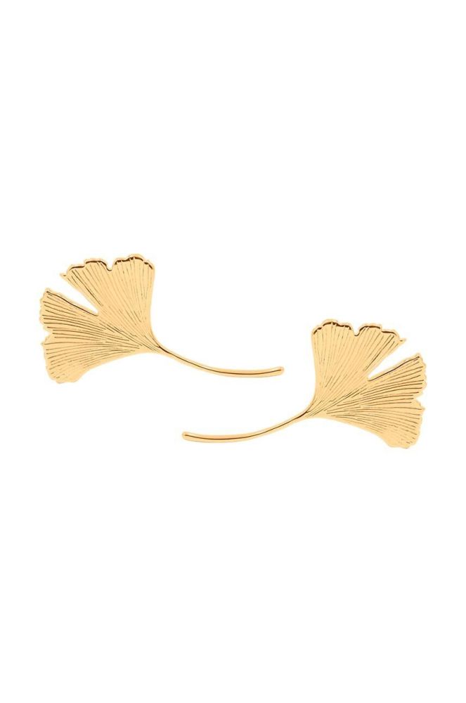 Позолочені сережки Lilou Ginko колір золотий