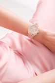 Годинник Guess GW0407L3 жіночий колір рожевий