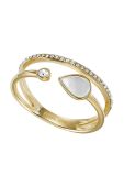 Перстень Fossil колір золотий (3461425)