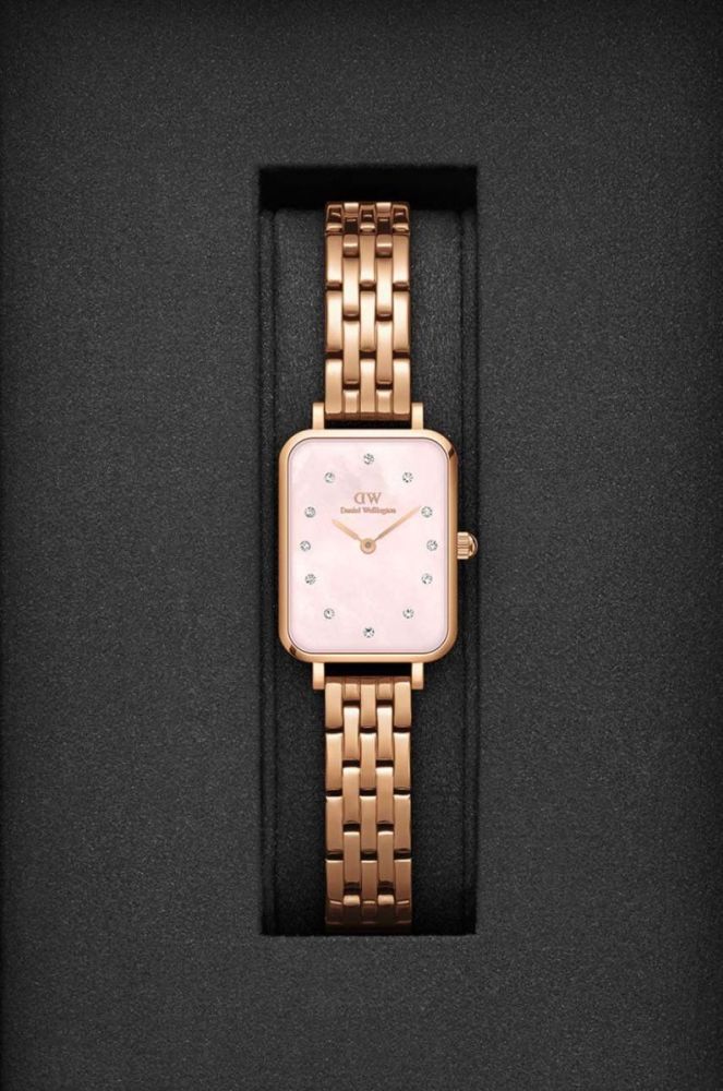 Годинник Daniel Wellington Quadro Lumine 20x26 Link жіночий колір золотий фото 3