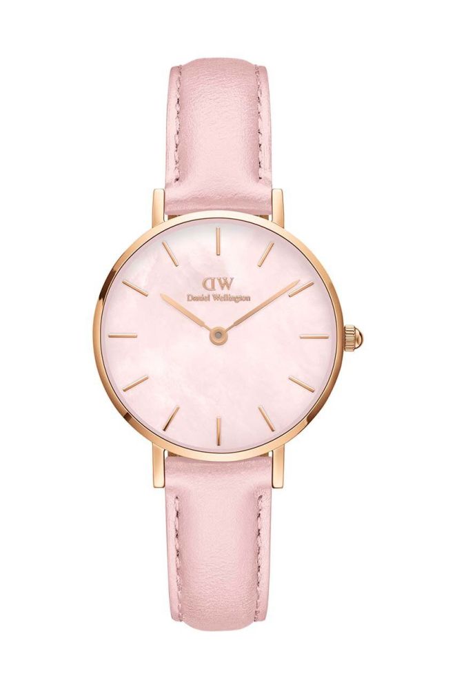 Годинник Daniel Wellington Petite 28 Pink leather жіночий колір рожевий