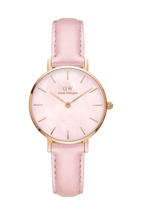 Годинник Daniel Wellington Petite 28 Pink leather жіночий колір рожевий