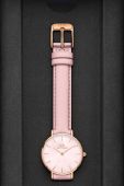 Годинник Daniel Wellington Petite 28 Pink leather жіночий колір рожевий