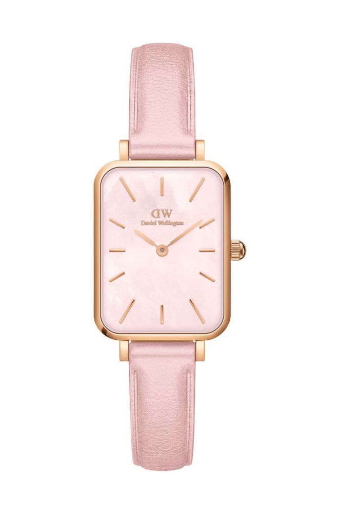 Годинник Daniel Wellington Quadro Pink leather жіночий колір рожевий