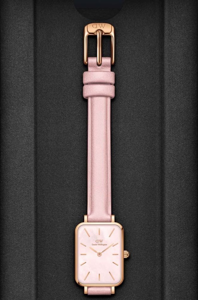 Годинник Daniel Wellington Quadro Pink leather жіночий колір рожевий фото 2