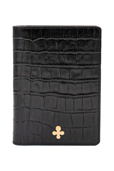 Шкіряна обкладинка на паспорт Lilou колір чорний