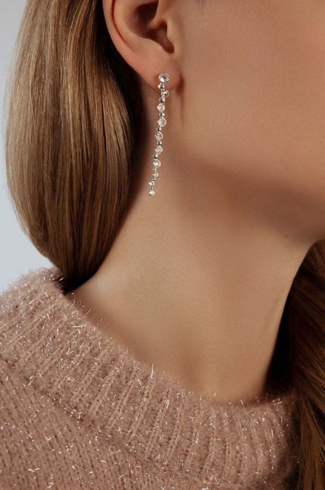 Сережки Lilou Sparkling колір срібний фото 2