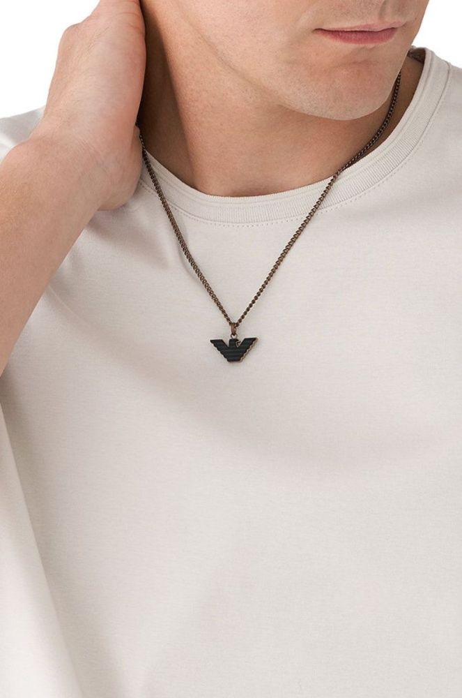 Ланцюжок Emporio Armani чоловічий колір коричневий (2781547) фото 3