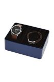 Годинник і браслет Fossil чоловічий колір срібний (2781557)