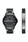 Годинник і браслет Armani Exchange чоловічий колір чорний (2760945)