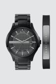 Годинник і браслет Armani Exchange чоловічий колір чорний (2760945)