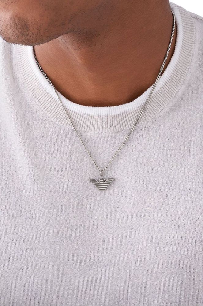 Ланцюжок Emporio Armani чоловічий колір срібний (2760970) фото 3