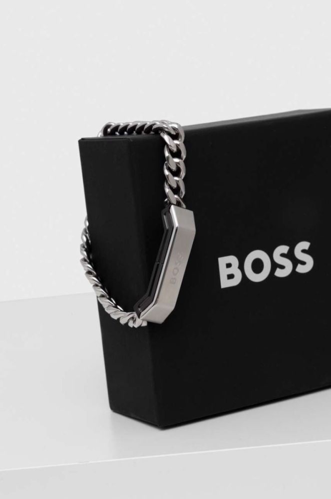 Браслет BOSS чоловіча колір срібний (3378801) фото 3