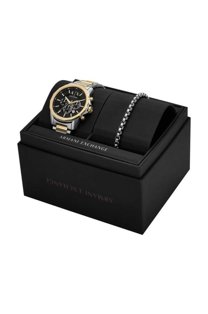 Годинник і браслет Armani Exchange колір чорний (3457900) фото 7