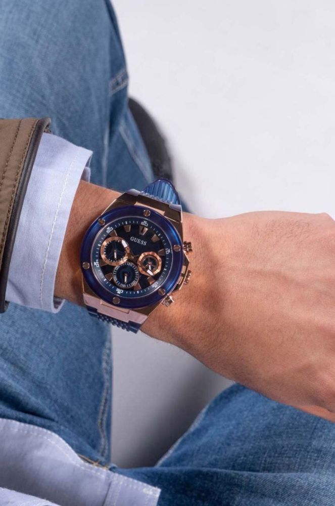 Годинник Guess чоловічий колір синій фото 7