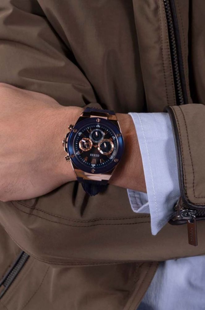 Годинник Guess чоловічий колір синій фото 8