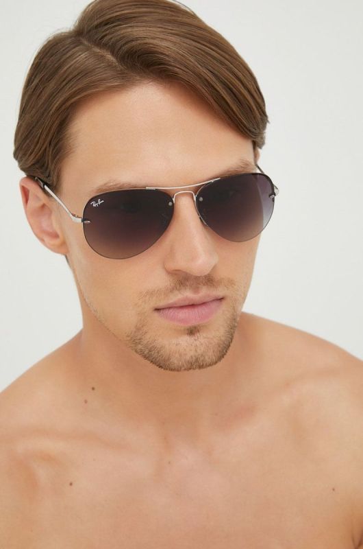 Ray-Ban - Окуляри колір срібний (104954)
