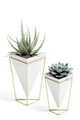 Umbra - Набір квіткових горщиків зі стелажем (2-pack) колір білий Umbra - Набір квіткових горщиків зі стелажем (2-pack) колір білий