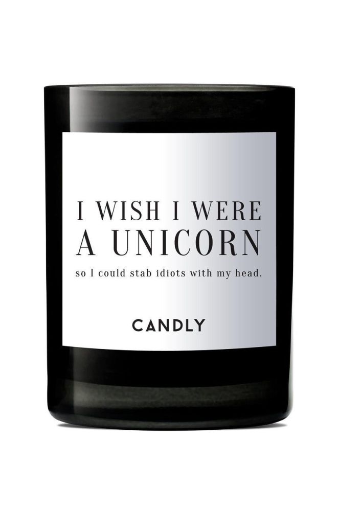 Candly - Ароматична соєва свічка I wish I were a unicorn so I could stab idiots with my head 250 g колір чорний