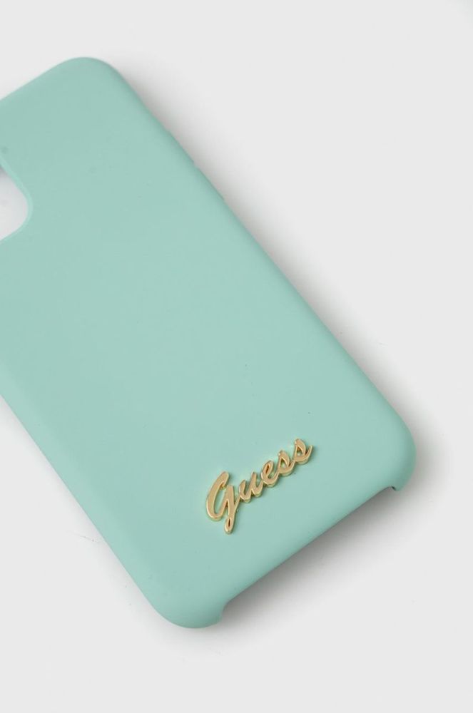 Чохол на телефон Guess колір бірюзовий фото 2