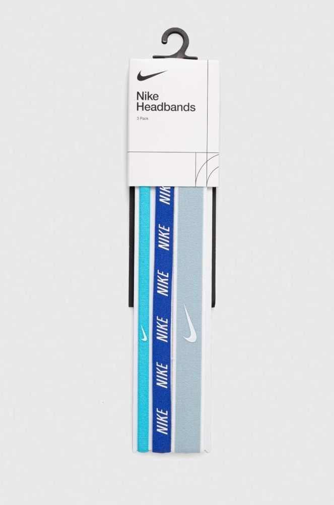 Пов'язки на голову Nike 3-pack колір блакитний (3319416)