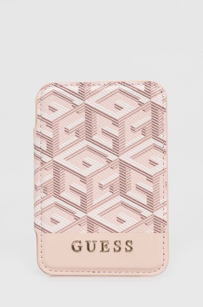 Чохол на банківські карти на магніті Guess колір рожевий (3553319)