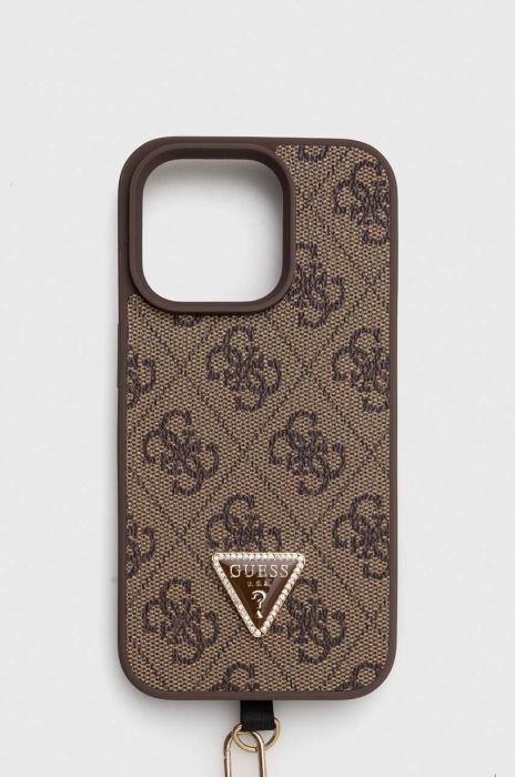 Чохол на телефон Guess iPhone 15 Pro 6.1 колір коричневий (3646528) Чохол на телефон Guess iPhone 15 Pro 6.1 колір коричневий (3646528)