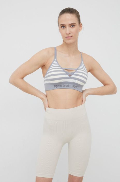 Спортивний бюстгальтер Reebok F9781 колір сірий візерунок Спортивний бюстгальтер Reebok F9781 колір сірий візерунок
