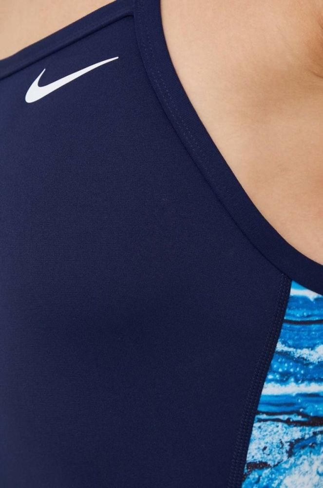 Суцільний купальник Nike колір синій м'яка чашечка фото 4